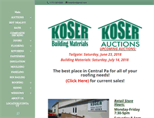 Tablet Screenshot of koserbuildingmaterials.com